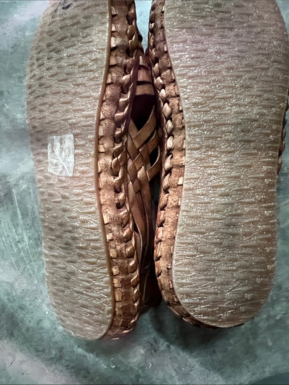 Free People Brown Woven Leather Slip-On Huaraches. Size 10 - Picture 3 of 3